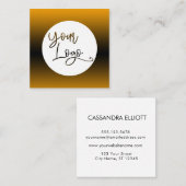 Voeg uw aangepaste Logo en zwarte ombre toe Vierkante Visitekaartje (Voorkant / Achterkant)