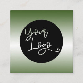 Voeg uw aangepaste Logo Forest Green en White Ombr Vierkante Visitekaartje