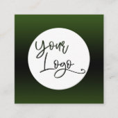 Voeg uw aangepaste Logo Green en Black Ombre toe Vierkante Visitekaartje (Voorkant)