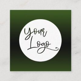 Voeg uw aangepaste Logo Green en Black Ombre toe Vierkante Visitekaartje