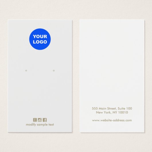 Voeg uw aangepaste Logo Grijze weergavekKaart toe Visitekaartje (Voorkant /achterkant)