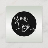 Voeg uw aangepaste Logo groen en witte ombre toe Vierkante Visitekaartje (Voorkant)