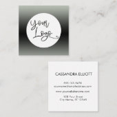 Voeg uw aangepaste Logo groen en zwart ombre toe Vierkante Visitekaartje (Voorkant / Achterkant)