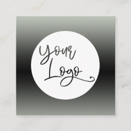 Voeg uw aangepaste Logo groen en zwart ombre toe Vierkante Visitekaartje