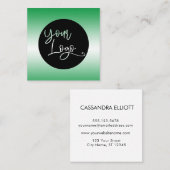 Voeg uw aangepaste Logo helder groen en wit toe Vierkante Visitekaartje (Voorkant / Achterkant)