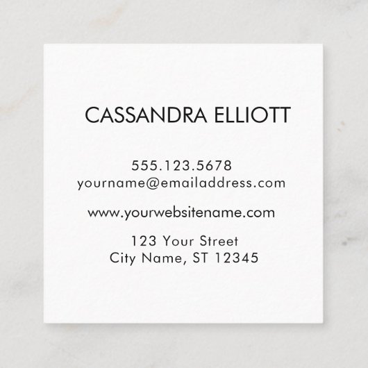 Voeg uw aangepaste Logo helder groen en wit toe Vierkante Visitekaartje (Achterkant)