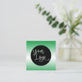 Voeg uw aangepaste Logo helder groen en wit toe Vierkante Visitekaartje (Staand voorkant)