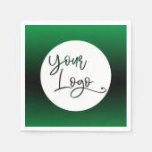Voeg uw aangepaste Logo helder groen en zwart ombr Servet (Voorkant)