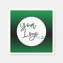 Voeg uw aangepaste Logo helder groen en zwart ombr Servet