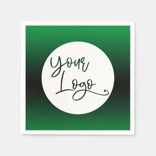 Voeg uw aangepaste Logo helder groen en zwart ombr Servet (Voorkant)