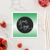 Voeg uw aangepaste Logo Heldergroen en Witte Ombre Servet (Insitu)