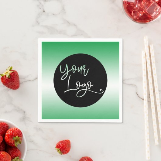 Voeg uw aangepaste Logo Heldergroen en Witte Ombre Servet (Insitu)