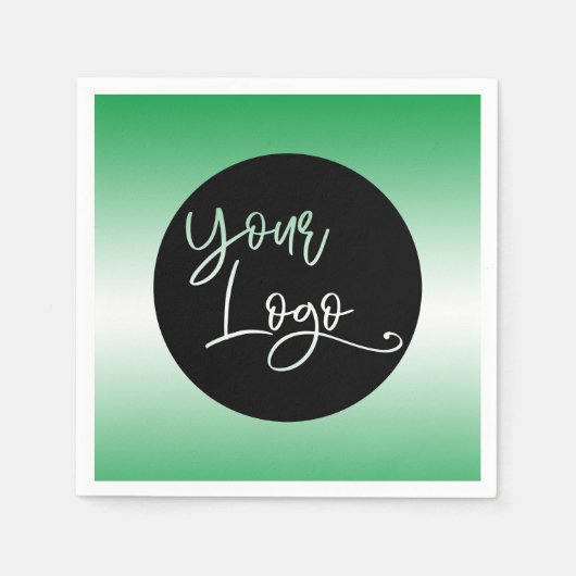 Voeg uw aangepaste Logo Heldergroen en Witte Ombre Servet (Voorkant)