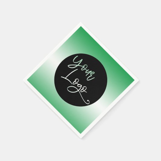 Voeg uw aangepaste Logo Heldergroen en Witte Ombre Servet (Hoek)