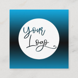 Voeg uw aangepaste Logo over Sky Blue en Black Omb Vierkante Visitekaartje