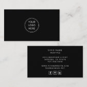 Voeg uw aangepaste Logo Professional Black Bus toe Visitekaartje (Voorkant / Achterkant)