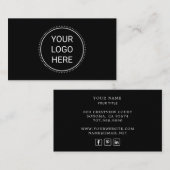 Voeg uw aangepaste Logo Professional Black Bus toe Visitekaartje (Voorkant / Achterkant)