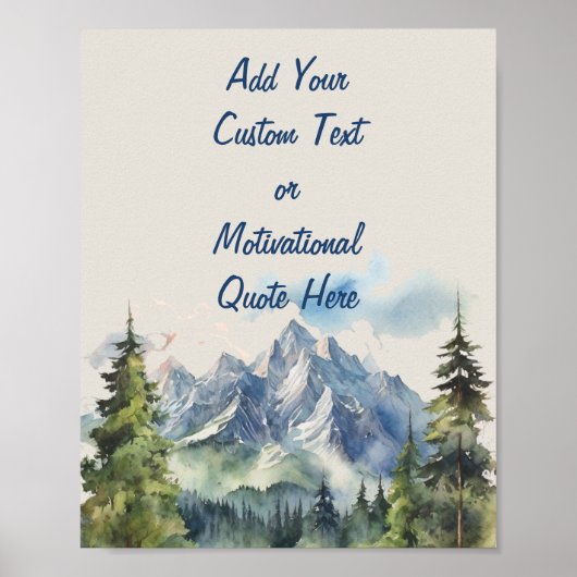 Voeg uw aangepaste offerte Waterverf Mountain Poster (Voorkant)