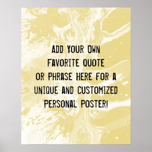 Voeg uw aangepaste offerte wit marmer custard geel poster (Voorkant)