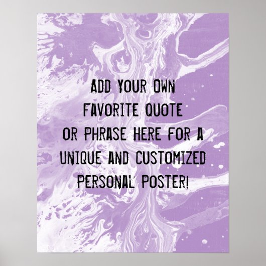 Voeg uw aangepaste offerte wit marmer licht Paarse Poster (Voorkant)