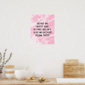 Voeg uw aangepaste offerte wit marmer licht roze poster (Keuken)