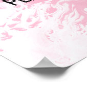 Voeg uw aangepaste offerte wit marmer licht roze poster (Hoek)