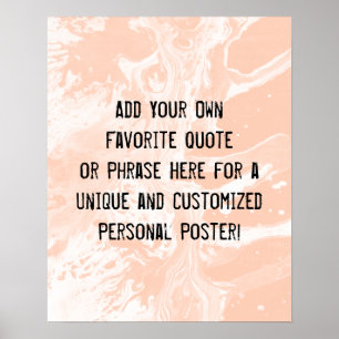 Voeg uw aangepaste offerte wit marmer licht zalm poster