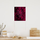 Voeg uw aangepaste offerte zwart marmer, framboos  poster (Keuken)