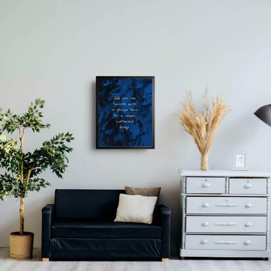 Voeg uw aangepaste offerte zwart marmer (Royal Blu Poster