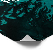 Voeg uw aangepaste offerte zwart & vet Blauwgroen  Poster (Hoek)