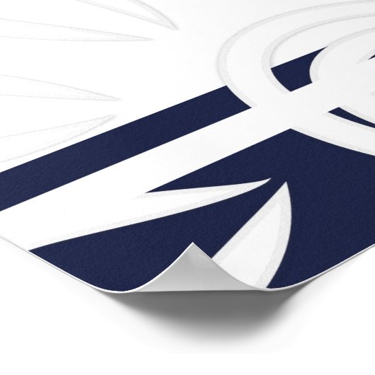 Voeg uw aangepaste prijsopgave toe aan Navy Blue Poster (Hoek)