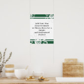 Voeg uw aangepaste prijsopgave toe, bloemen blauw  poster (Keuken)