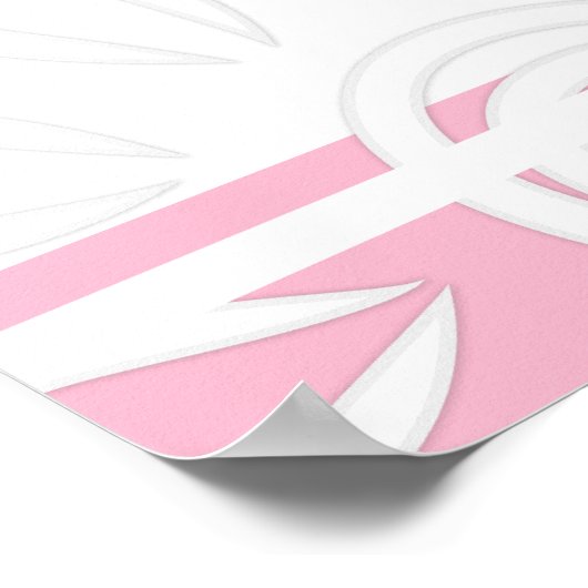 Voeg uw Aangepaste prijsopgave toe en licht roze b Poster (Hoek)