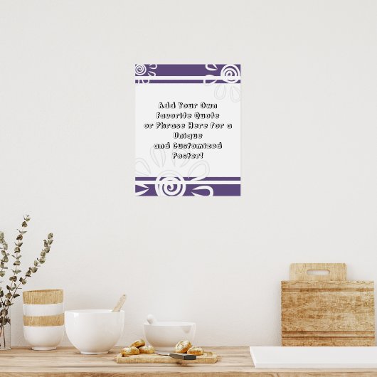 Voeg uw aangepaste prijsstrepes Paars toe Poster (Keuken)