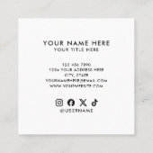 Voeg uw aangepaste QR-code logo professioneel wit Vierkante Visitekaartje (Achterkant)
