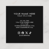 Voeg uw aangepaste QR-code logo professioneel zwar Vierkante Visitekaartje (Achterkant)