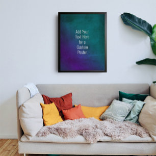 Voeg uw aangepaste Sans-Serif tekst Paarse Blauwgr Poster