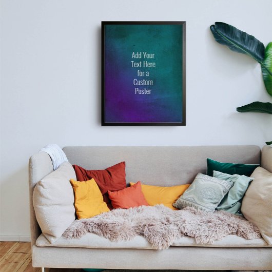 Voeg uw aangepaste Sans-Serif tekst Paarse Blauwgr Poster