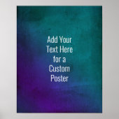 Voeg uw aangepaste Sans-Serif tekst Paarse Blauwgr Poster (Voorkant)