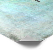 Voeg uw aangepaste tekst Aqua en Blauwgroen grunge Poster (Hoek)