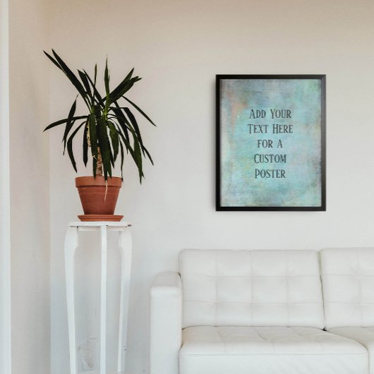 Voeg uw aangepaste tekst Aqua en Blauwgroen grunge Poster