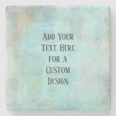Voeg uw aangepaste tekst Aqua en Blauwgroen grunge Stenen Onderzetter (Voorkant)