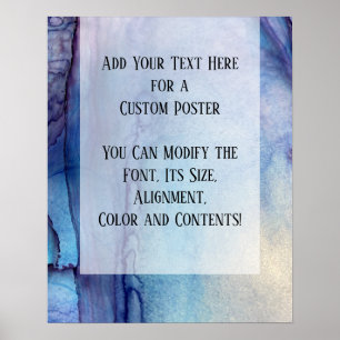 Voeg uw aangepaste tekst Blauw en Paarse alcoholin Poster