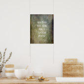 Voeg uw aangepaste tekst bruin en groene grunge to poster (Keuken)