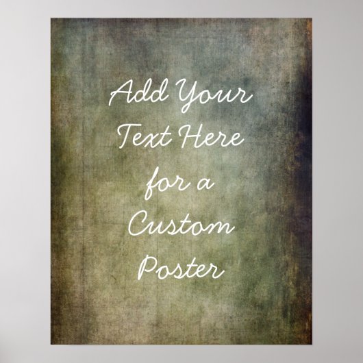 Voeg uw aangepaste tekst bruin en groene grunge to poster (Voorkant)