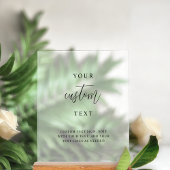 Voeg uw aangepaste tekst, chique bruiloft Frosted Acryl Bord