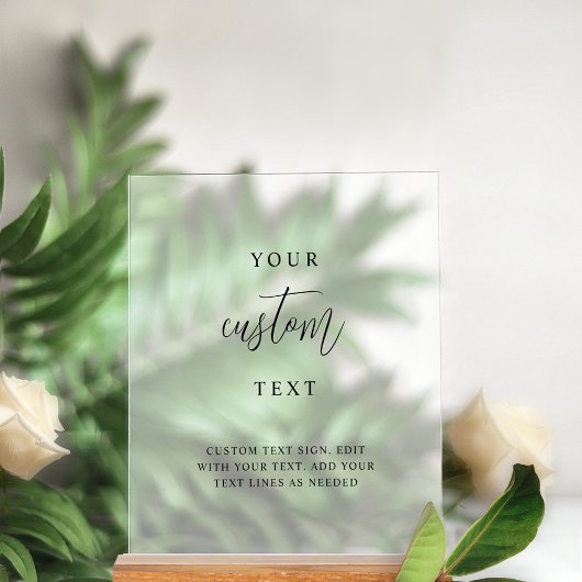Voeg uw aangepaste tekst, chique bruiloft Frosted Acryl Bord