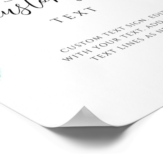 Voeg uw aangepaste tekst, chique hemelse trouwteke poster (Hoek)