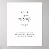 Voeg uw aangepaste tekst, elegante script trouwtek poster (Voorkant)