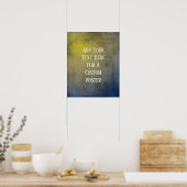 Voeg uw aangepaste tekst Geel en Blauw Grunge toe Poster (Keuken)